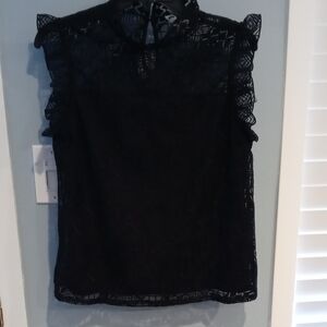 Elegant Black Med Lace Women's Top